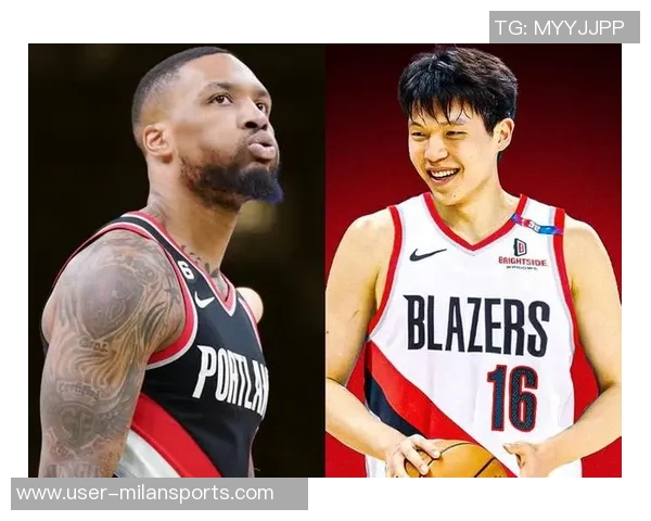 开拓者官方发布庆祝海报利拉德与杨瀚森携手替补席欢庆胜利